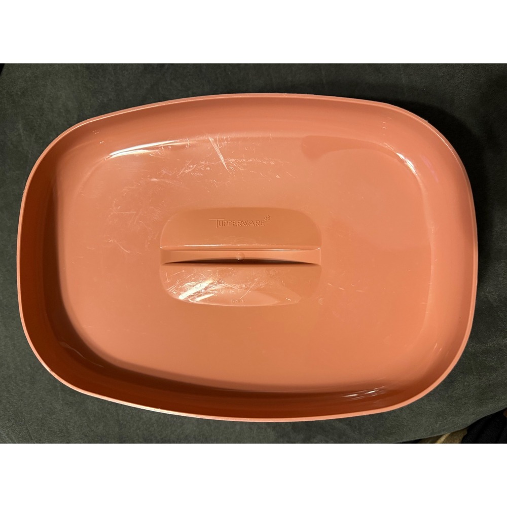 Tupperware Microwave Steamer Reheating Dish 6 Cup 1.4 Coral Pink 1273-4 Colander